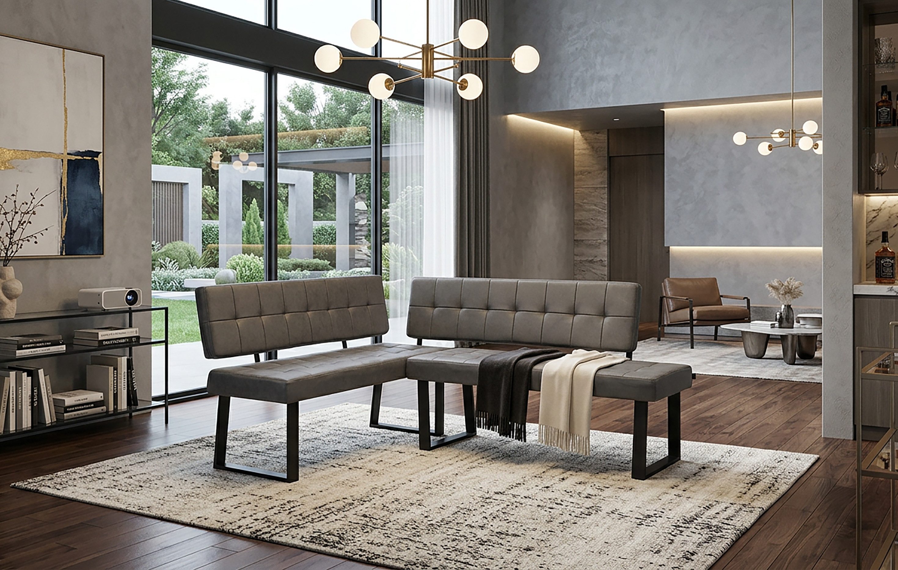 B&D home Eckbank AKA (2-St), beidseitig montierbar, gepolstert, mit Rückenlehne, verschiedene Maße