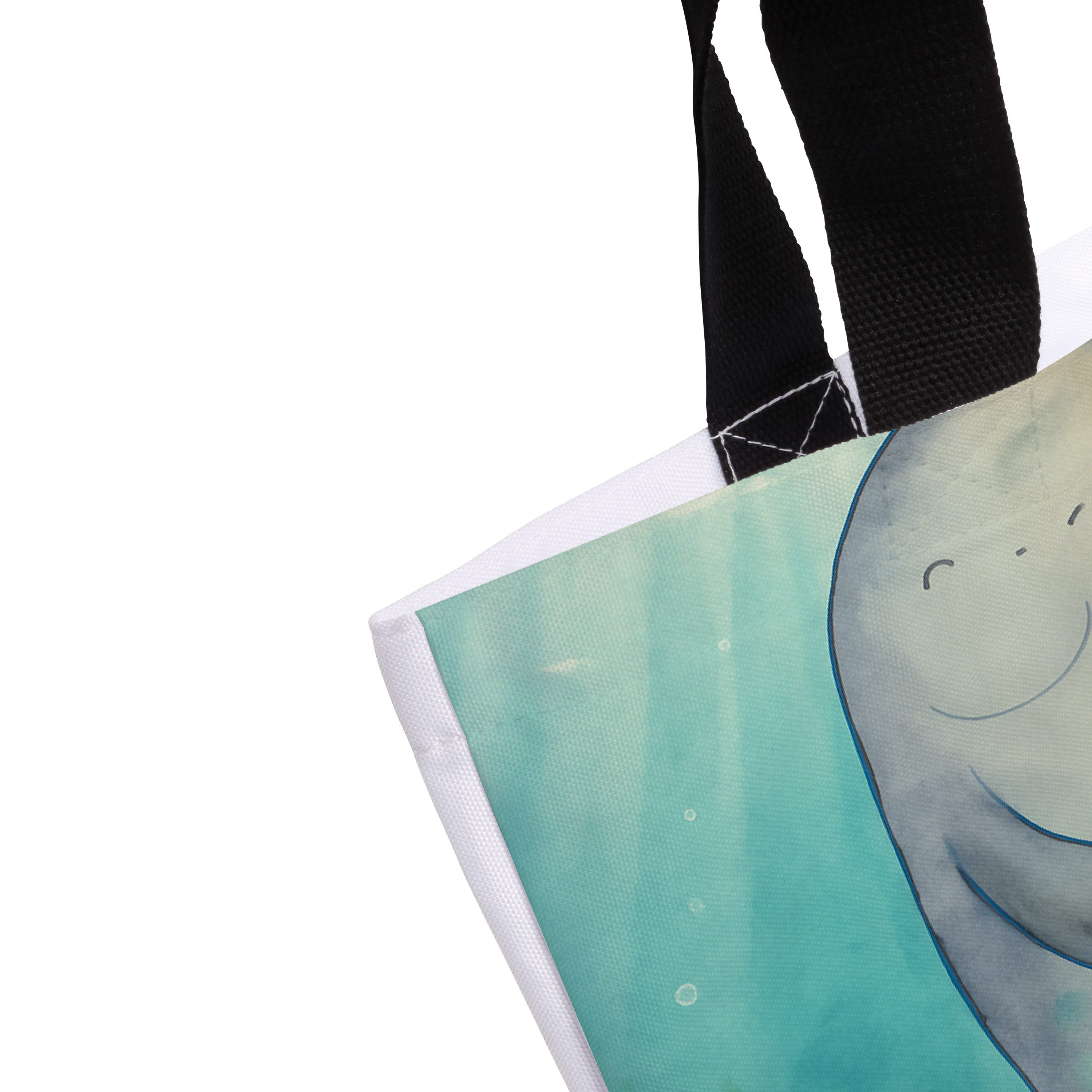 Mr. & Mrs. Panda Shopper Seekuh Happy Design, Beutel, Weiß, Zufrieden, Freundin, Schultasche, (Packung), Urlaubstasche City-Shopper Büchertasche