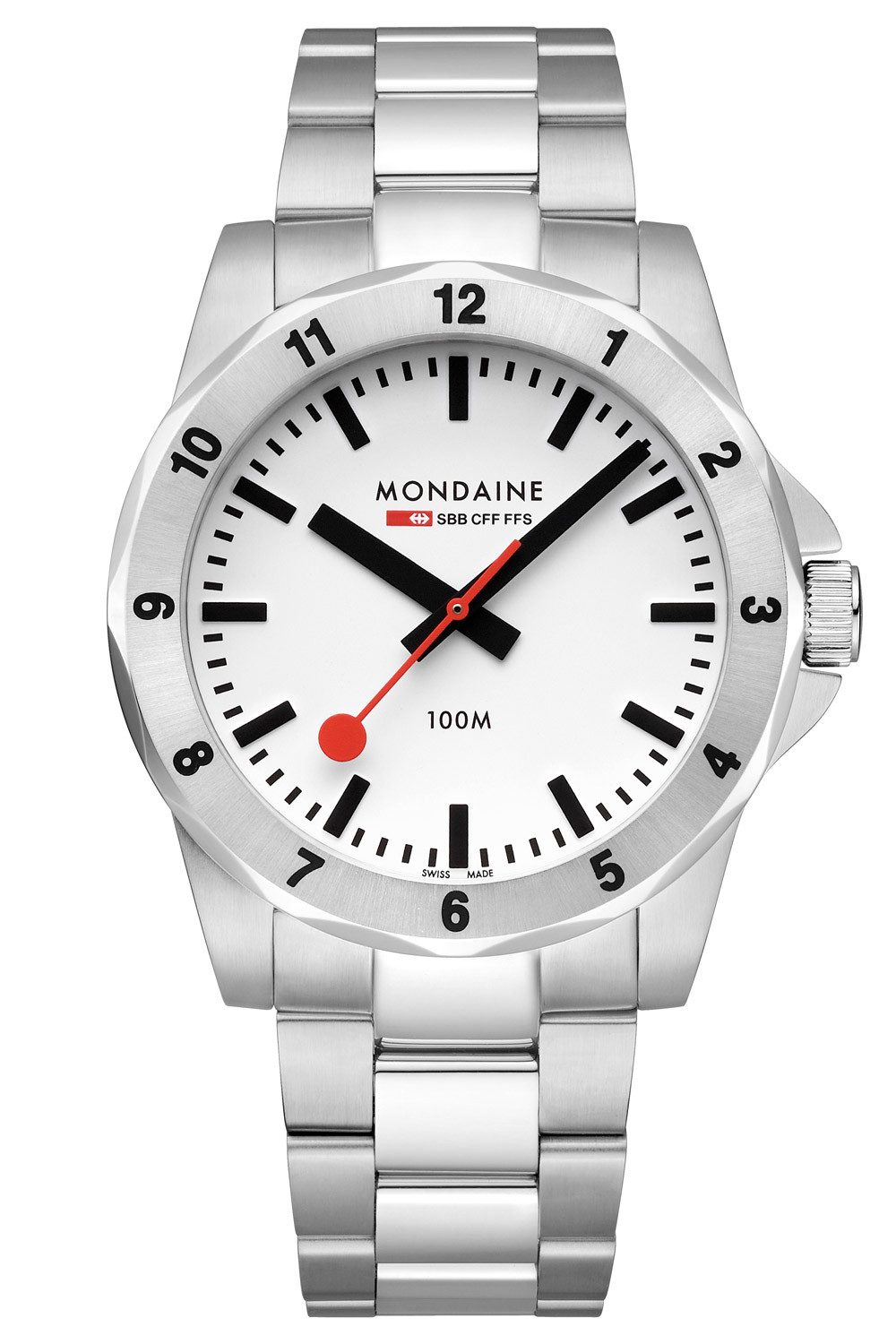 MONDAINE Quarzuhr Numeri Quarz Edelstahl 42 mm