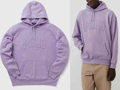 Ralph Lauren Sweatshirt POLO RALPH LAUREN Lilac Big Retro Hoodie Sweater Sweatshirt Hooded Jum