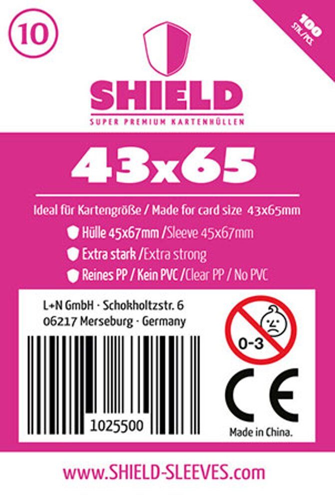 SHIELD Spiel Shield 10 - 100 Super Premium Kartenhüllen für Kartengröße 43 x 65 mm