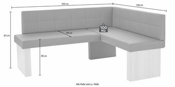 SCHÖSSWENDER Eckbankgruppe Anna, (Set, 4-tlg), mit 2 Stühlen mit massiven Gestell