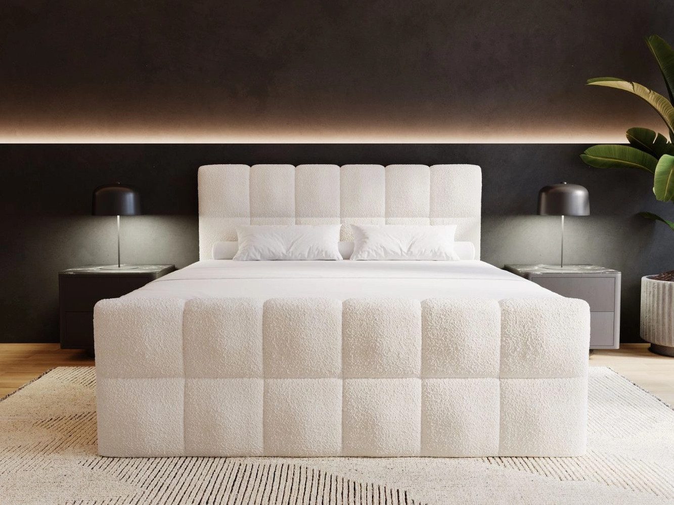 GrainGold Boxspringbett mit Bettkästen ALICANTE, Modern Bett mit Kopfteil, günstig online kaufen