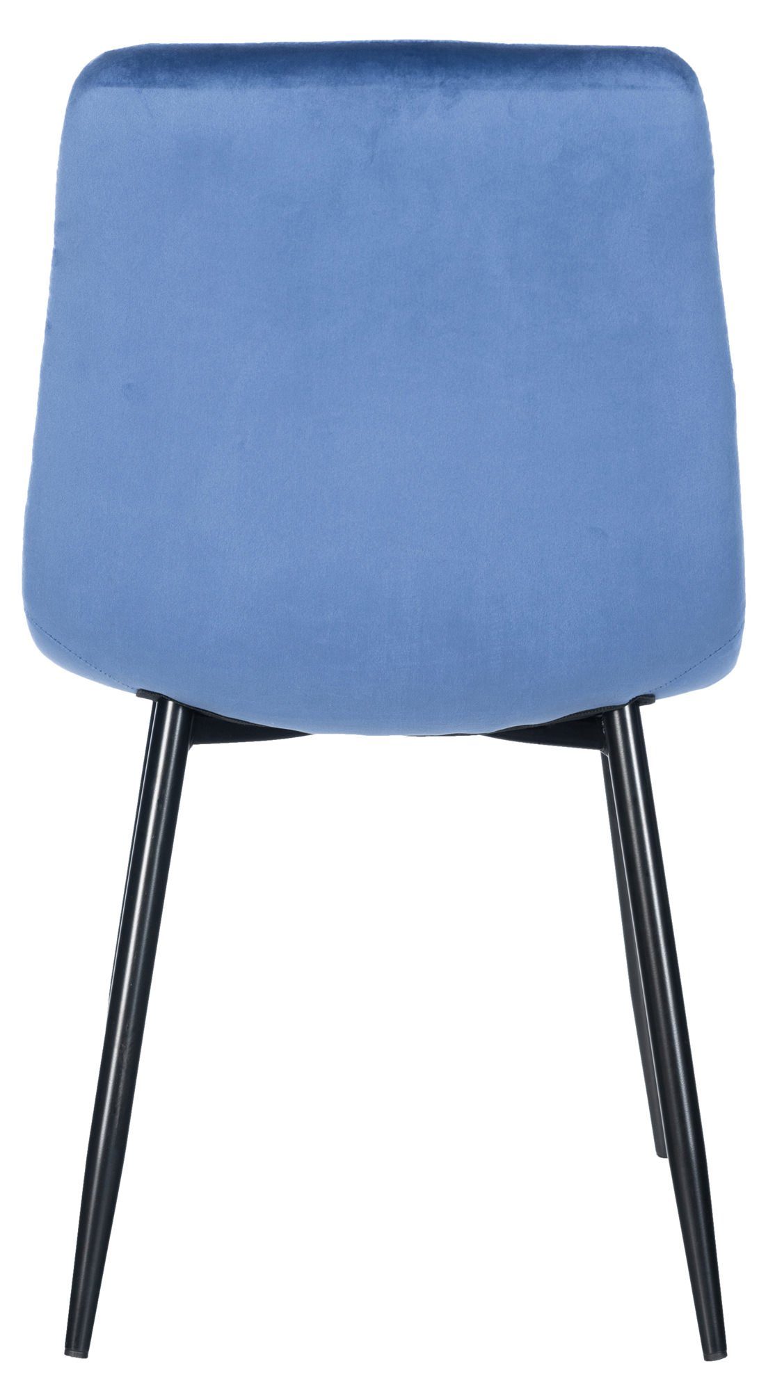 TPFLiving Esszimmerstuhl - blau mit (Küchenstuhl - Samt Atina hochwertig Metall Gestell: Sitzfläche schwarz - Wohnzimmerstuhl), Sitzfläche: gepolsterter Konferenzstuhl