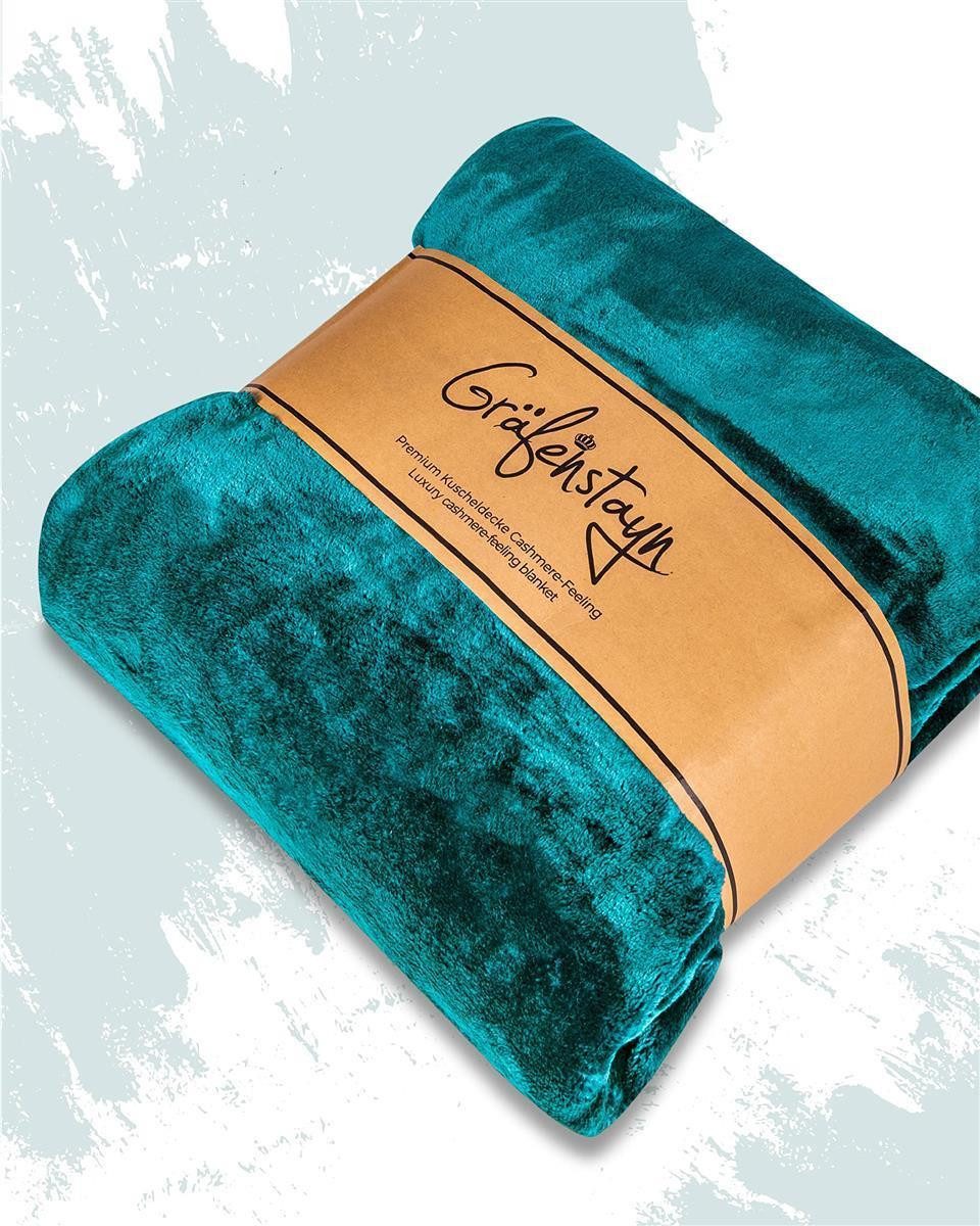 Wohndecke Cashmere Feeling Kuscheldecke weich & flauschig - warme Fleecedec günstig online kaufen