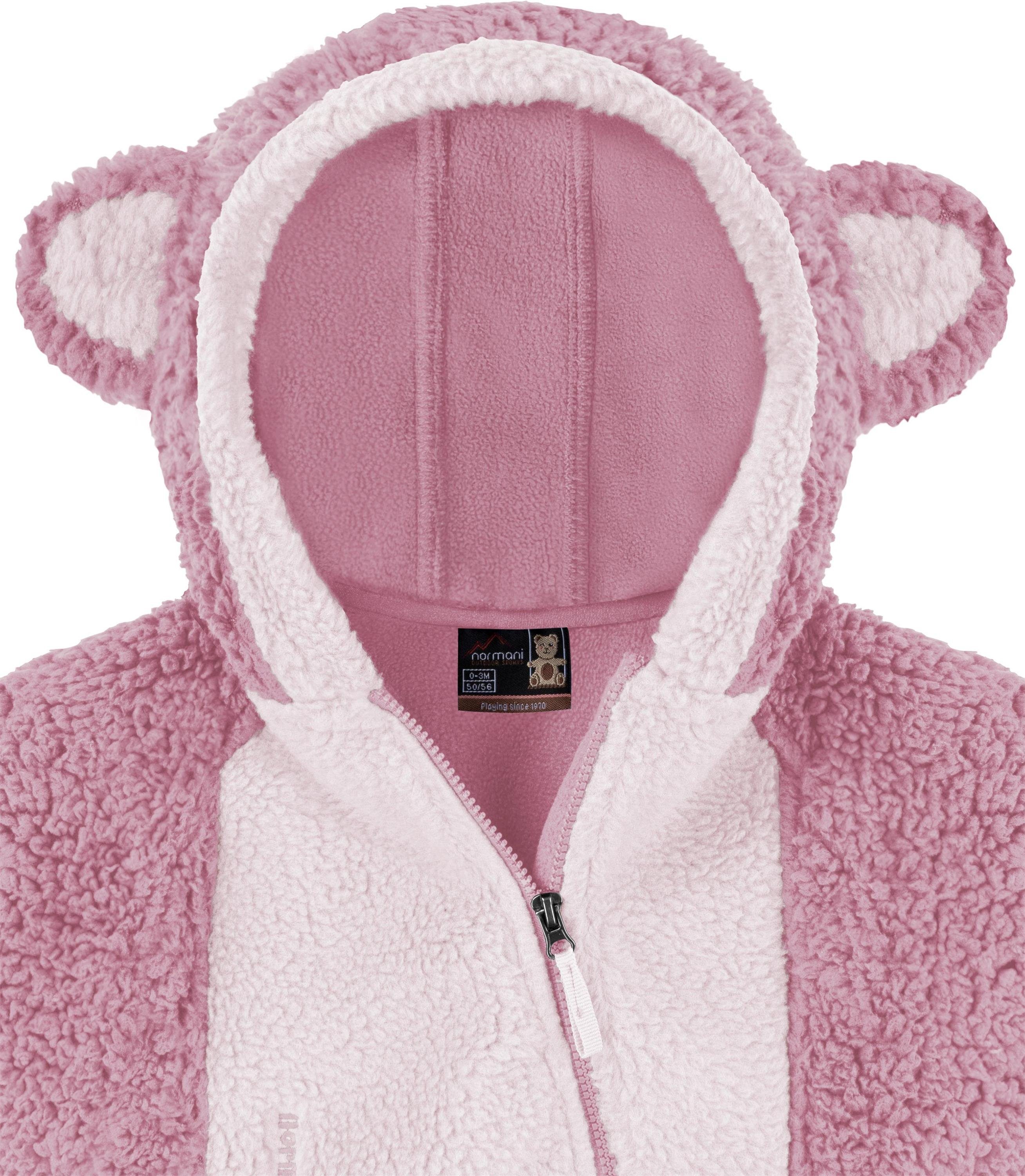 normani Fleeceoverall Kinder Teddy Overall Balivanich Baby Overall Strampler mit Kapuze für Junge und Mädchen