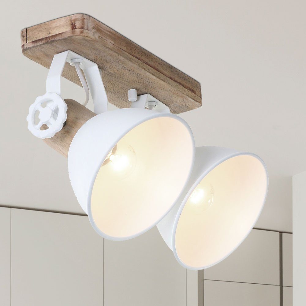 etc-shop LED Deckenspot, Leuchtmittel inklusive, Warmweiß, VINTAGE Decken  Lampe Filament Ess Zimmer Strahler Holz Beleuchtung