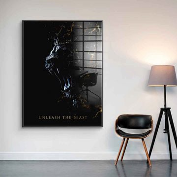DOTCOMCANVAS® Acrylglasbild Abstract Lion - Acrylglas, Acrylglasbild Abstract Lion schwarz elegant abstrakt Löwe Tier