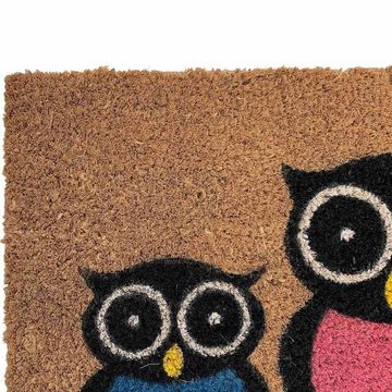 Fußmatte Kokosmatte Coco Owls 40x60cm Fußmatte Schmutzfangmatte Fußabtreter Hau, Siena Home