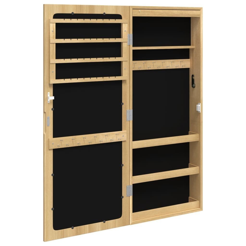 Spiegel | Wandmontage Spiegel-Schmuckschrank mit vidaXL Braun LED-Beleuchtung (1-St) Braun