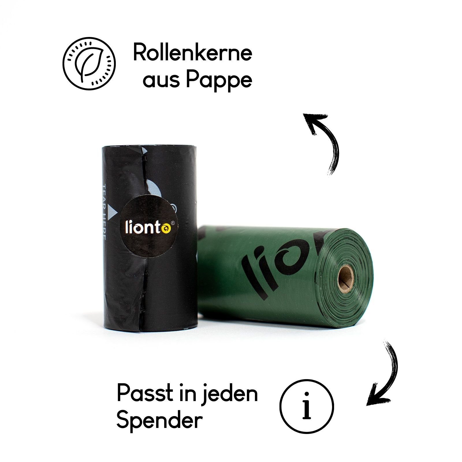 lionto Katzentoilette Katzenkotbeutel verschiedene Packungsgrößen, schwarz/grün, reißfest, unparfümiert