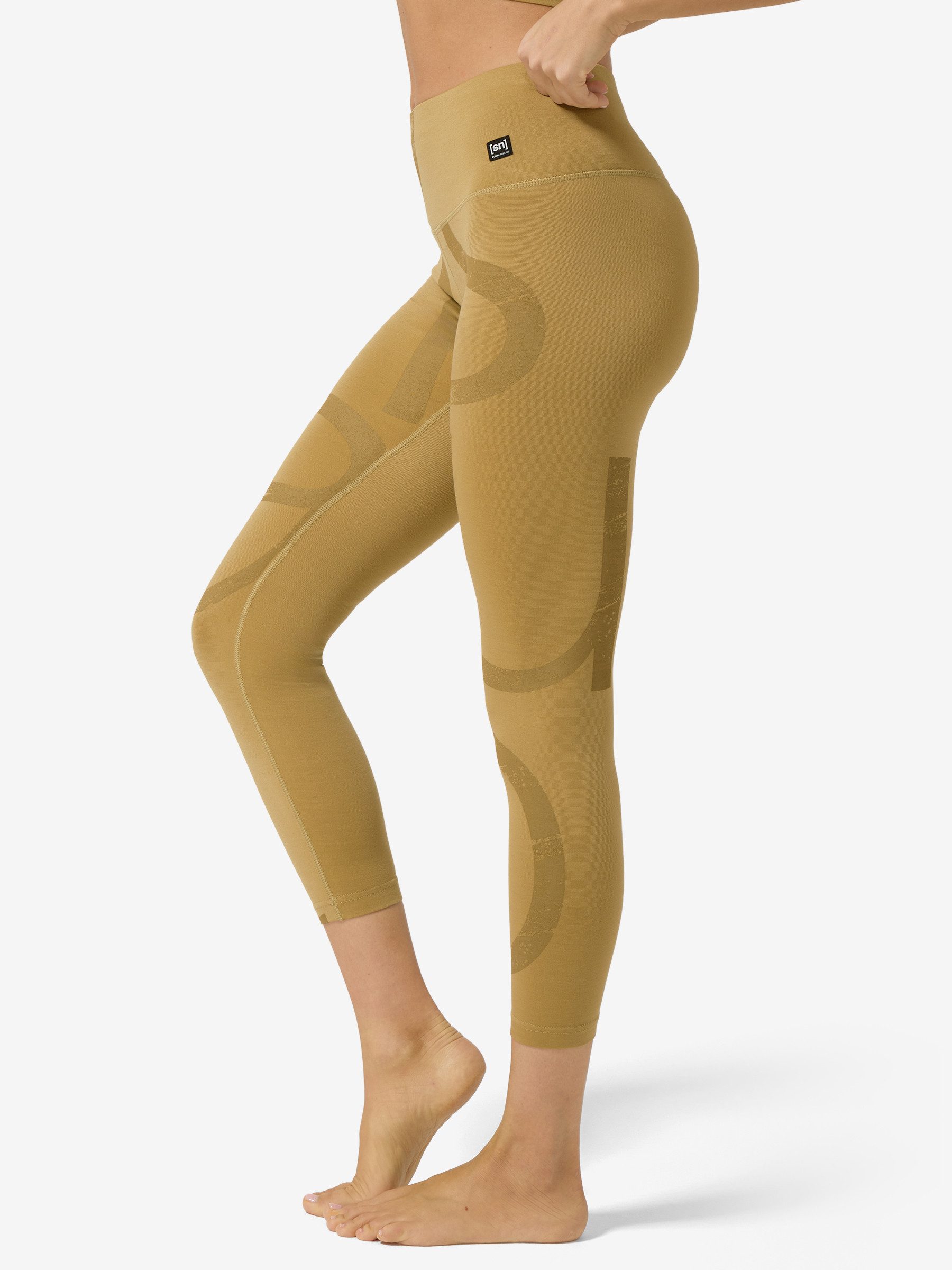 SUPER.NATURAL Funktionstights für Damen, Merino W CAPITAL LOGO TIGHTS mit Logoaufdruck, atmungsaktiv