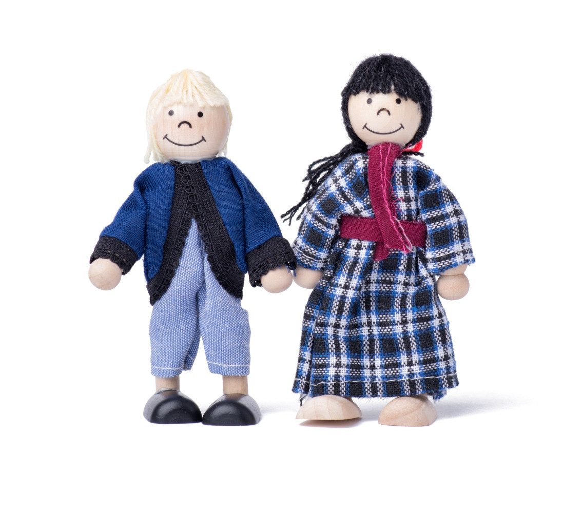 Woodyland Puppenhaus Holz-Puppenhaus mit 2 Etagen. inkl. Zubehör Möbel und günstig online kaufen