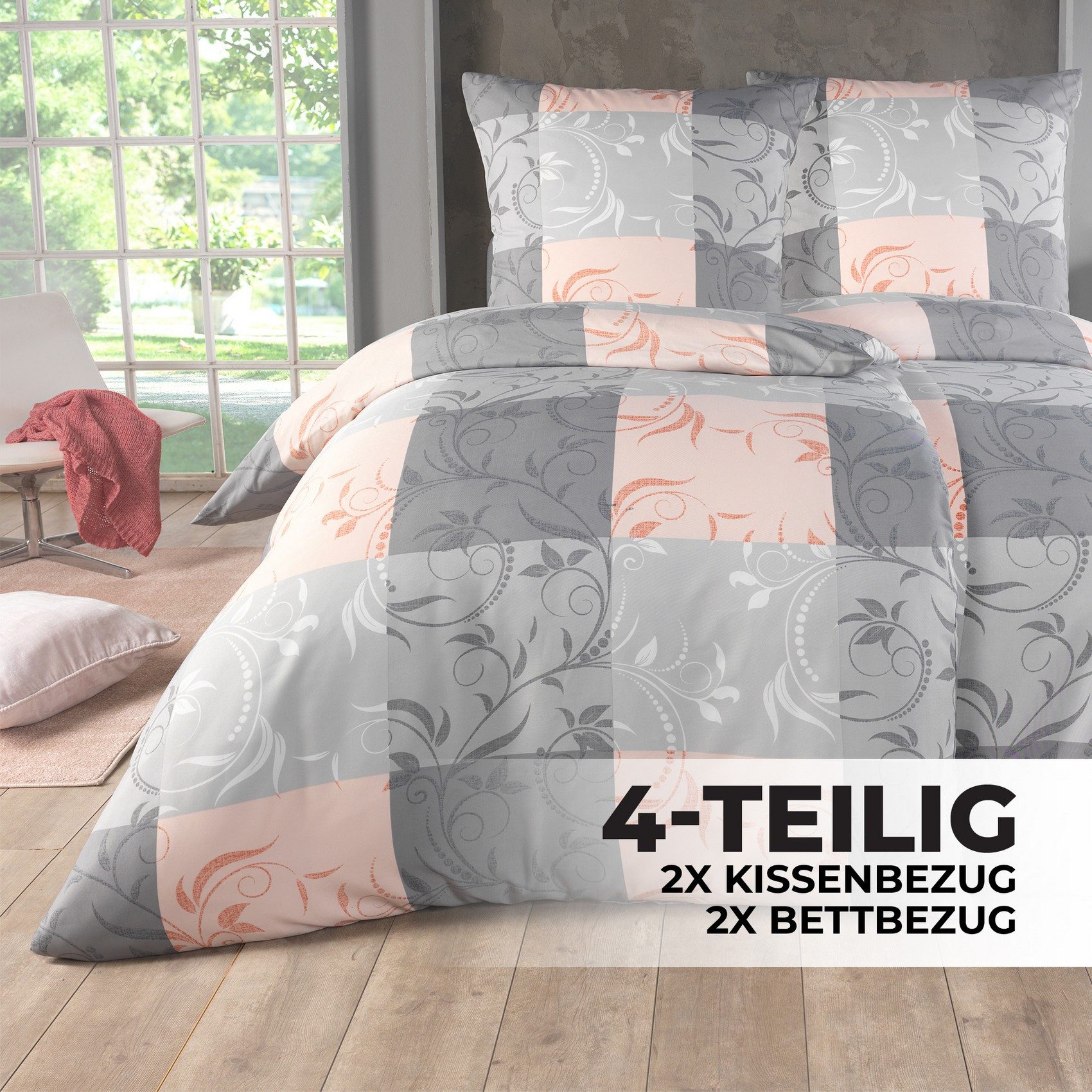 Kuscheli Bettwäsche 2x 135x200 + 2x 80x80 cm atmungsaktiver Bettbezug, mode günstig online kaufen