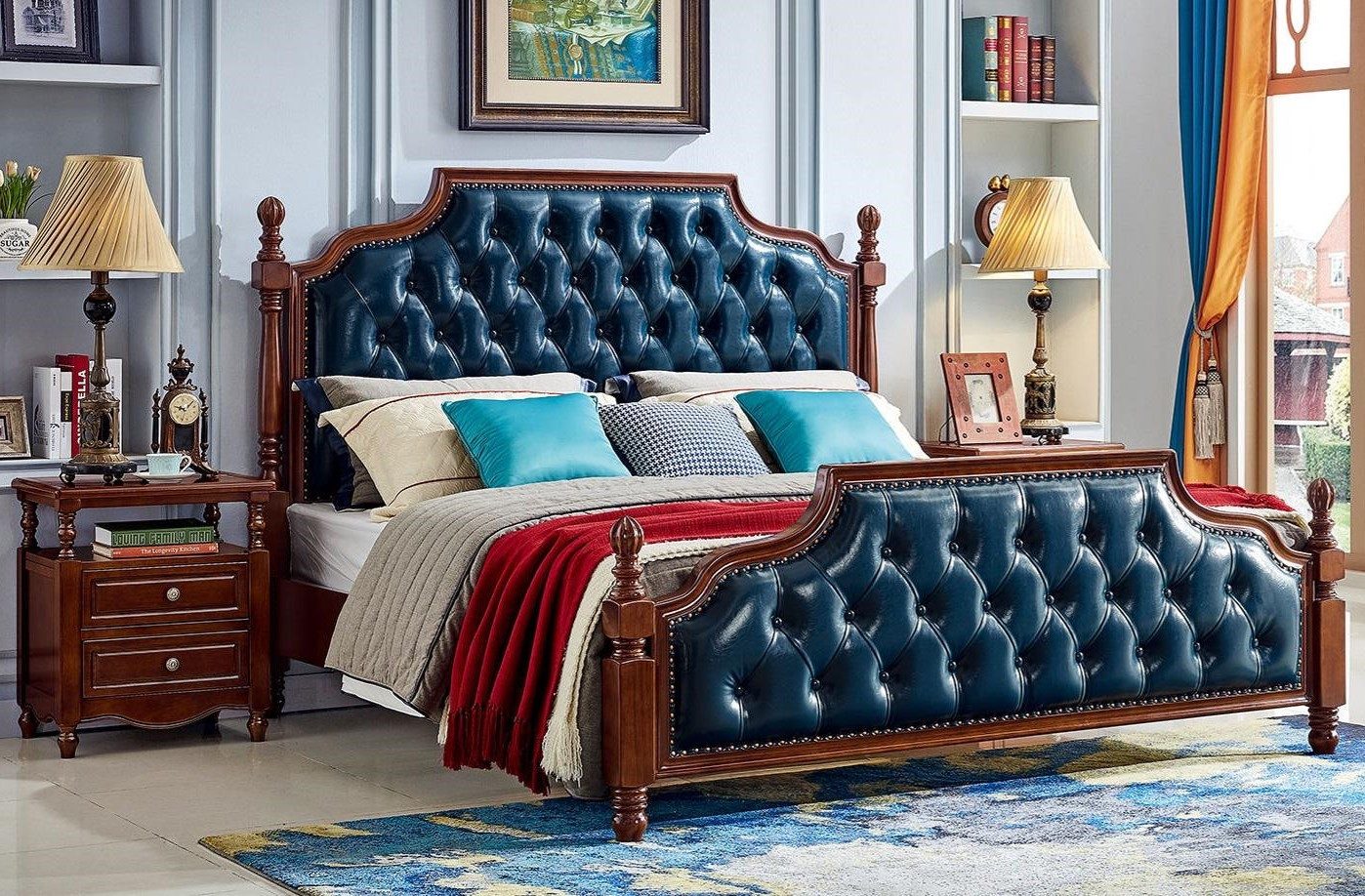 Xlmoebel Schlafzimmer-Set Luxuriöses Bett mit Nachttischen in elegantem Design, (3-tlg., 2x Nachttische, Bett), Hergestellt in Europa