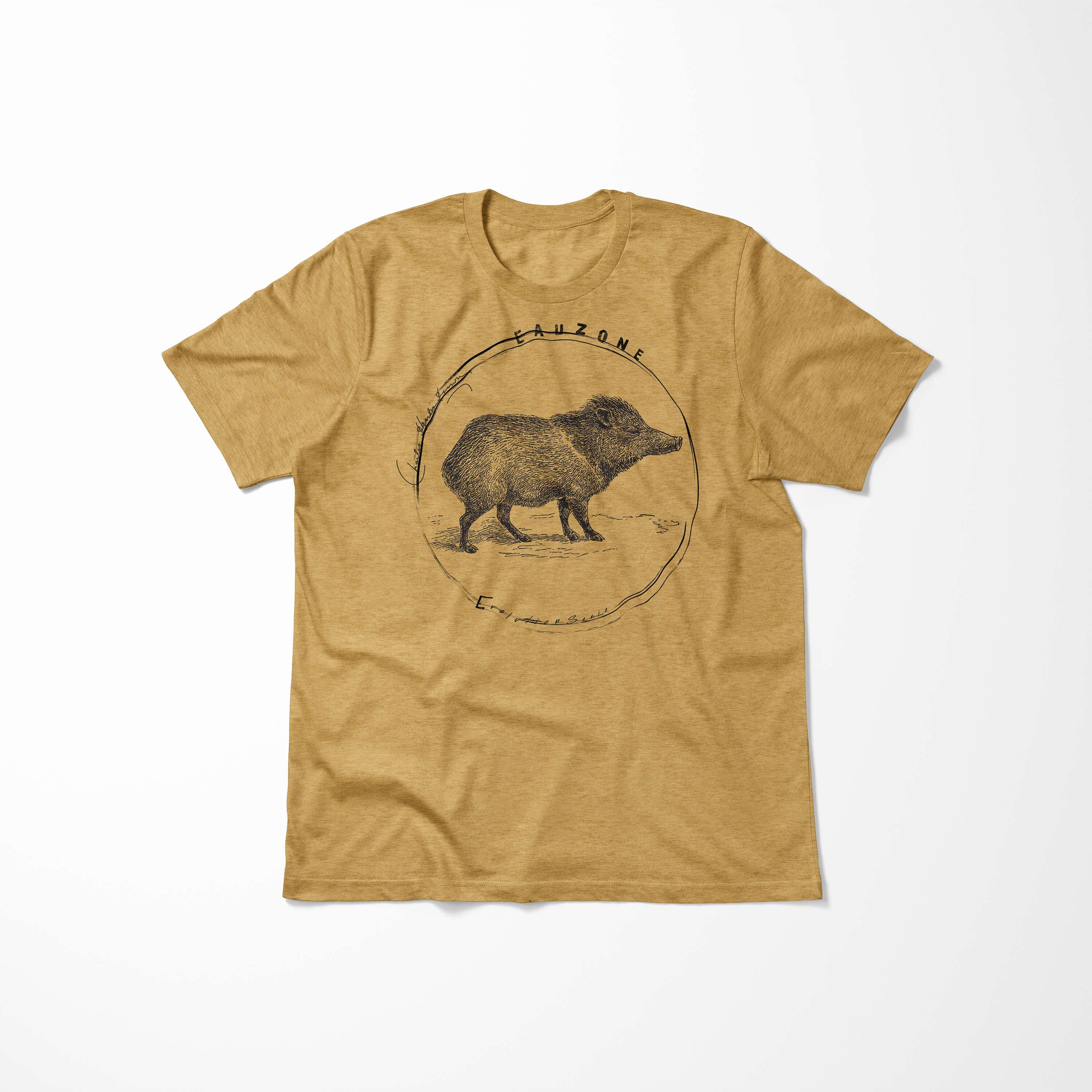 Evolution Gold Wildschwein Herren Sinus T-Shirt Art Antique T-Shirt