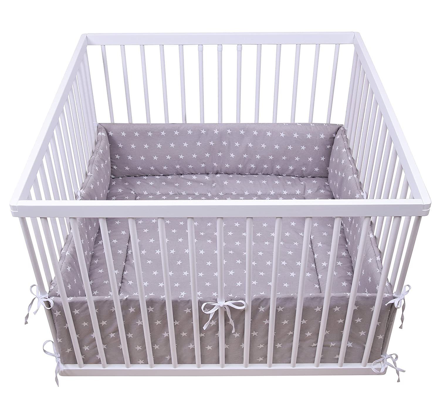 Amilian Laufgittereinlage - (Made in EU) Laufstalleinlage - Schutzeinlage -, (Bettumrandung passend für Laufstall; Laufgitterbettchen; Spielstall), Größe ca. 100x100 cm, Höhe: 30 cm