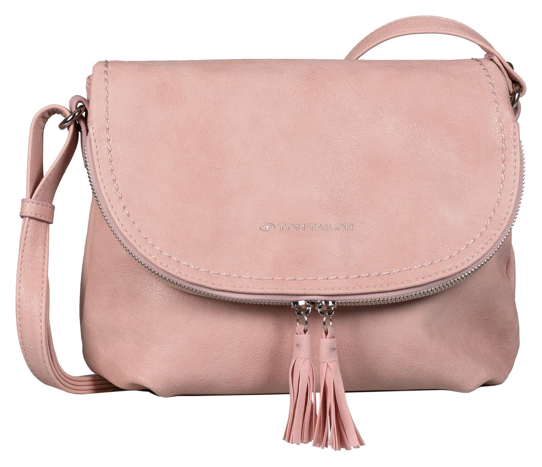 TOM TAILOR Umhängetasche LARY, Crossbody Bag mit modischen Quasten am Zipper