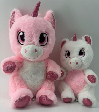 soma Kuscheltier Einhorn Kuscheltier Plüschtier XXL Plüsch Einhorn 25cm rosa pink weiß (1-St), Super weicher Plüsch Stofftier Kuscheltier für Kinder zum spielen