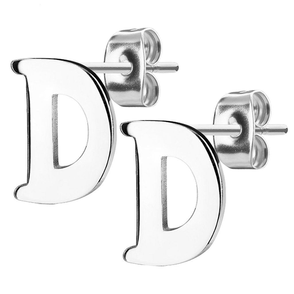 Taffstyle Paar Ohrstecker Ohrringe Buchstaben Alphabet Edelstahl Silber Ohr günstig online kaufen