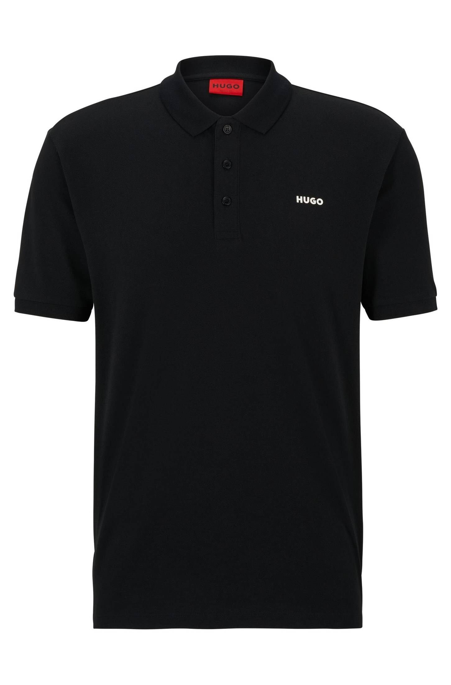 Herren Poloshirt (1-tlg) HUGO DONOS222 (200) schwarz Poloshirt