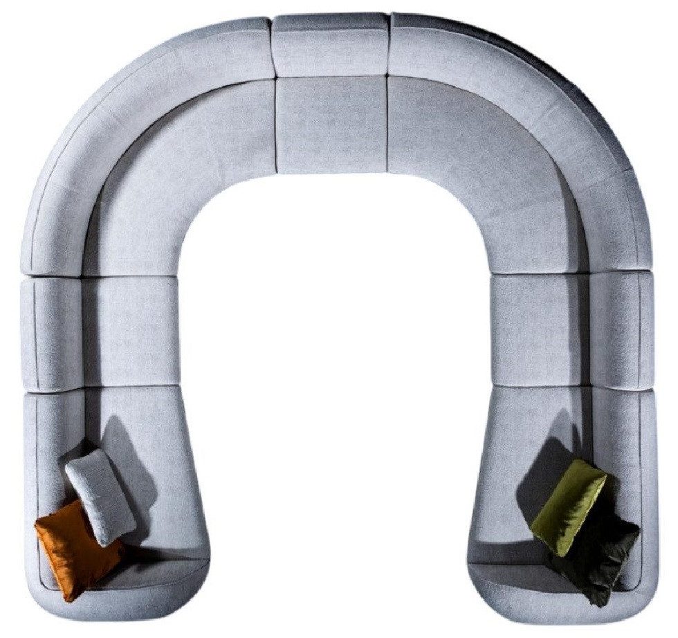 Xlmoebel Wohnlandschaft Graues U-Form Ecksofa mit hochwertiger Polsterung, Hergestellt in Europa