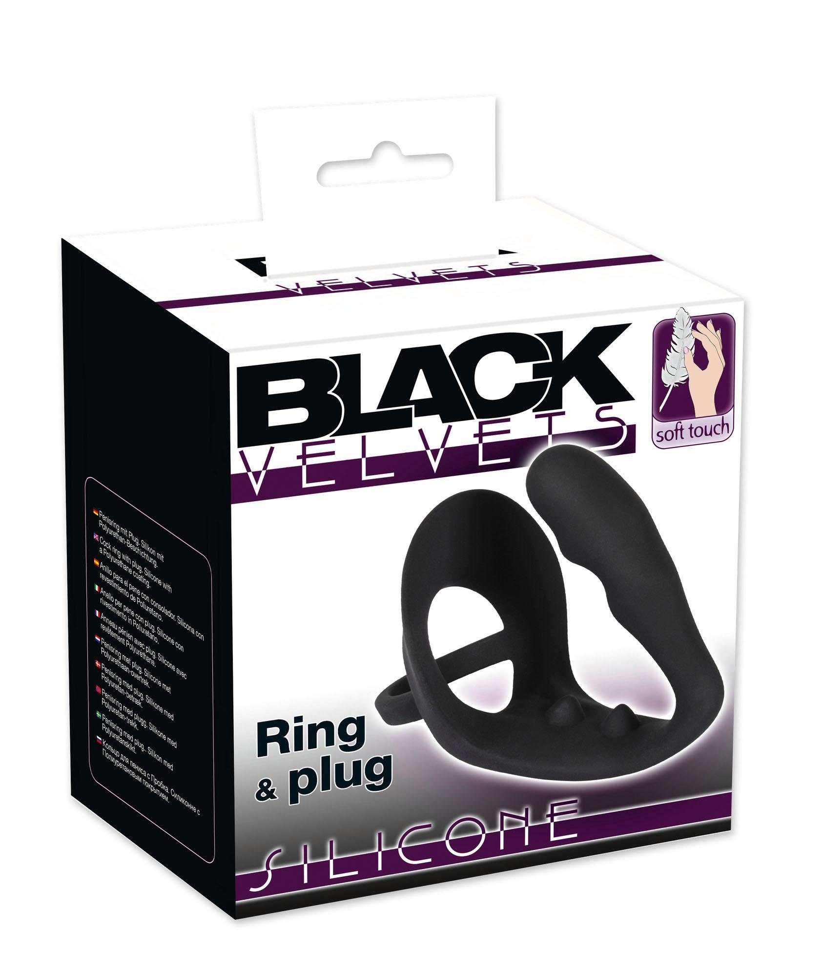 BLACK VELVETS Ring Analplug Penisring SEX-TOYS zusätzlichem mit & Plug,