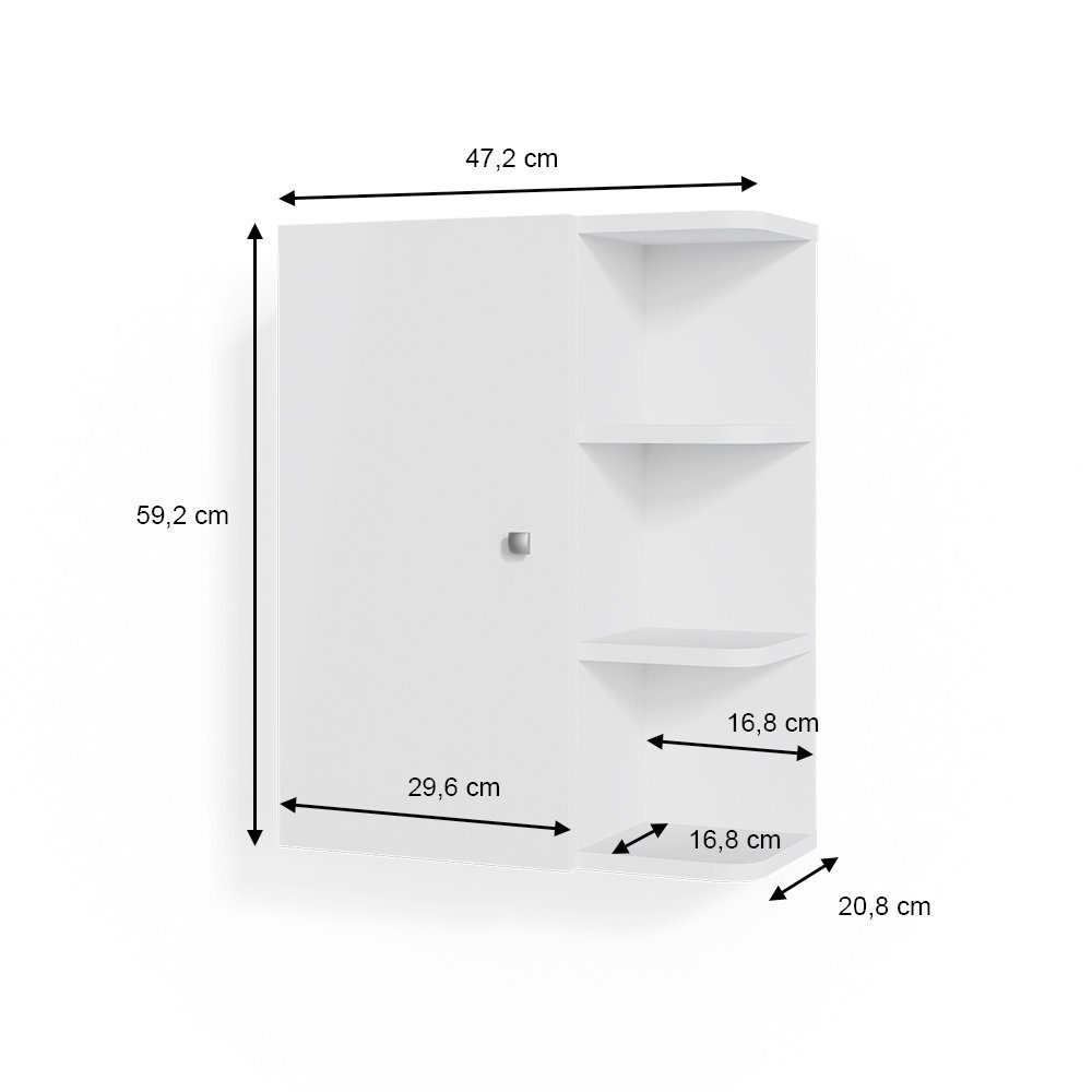 Vicco Hängeschrank Fynn, Weiß, 47.2 x 59.2 cm (1-St)