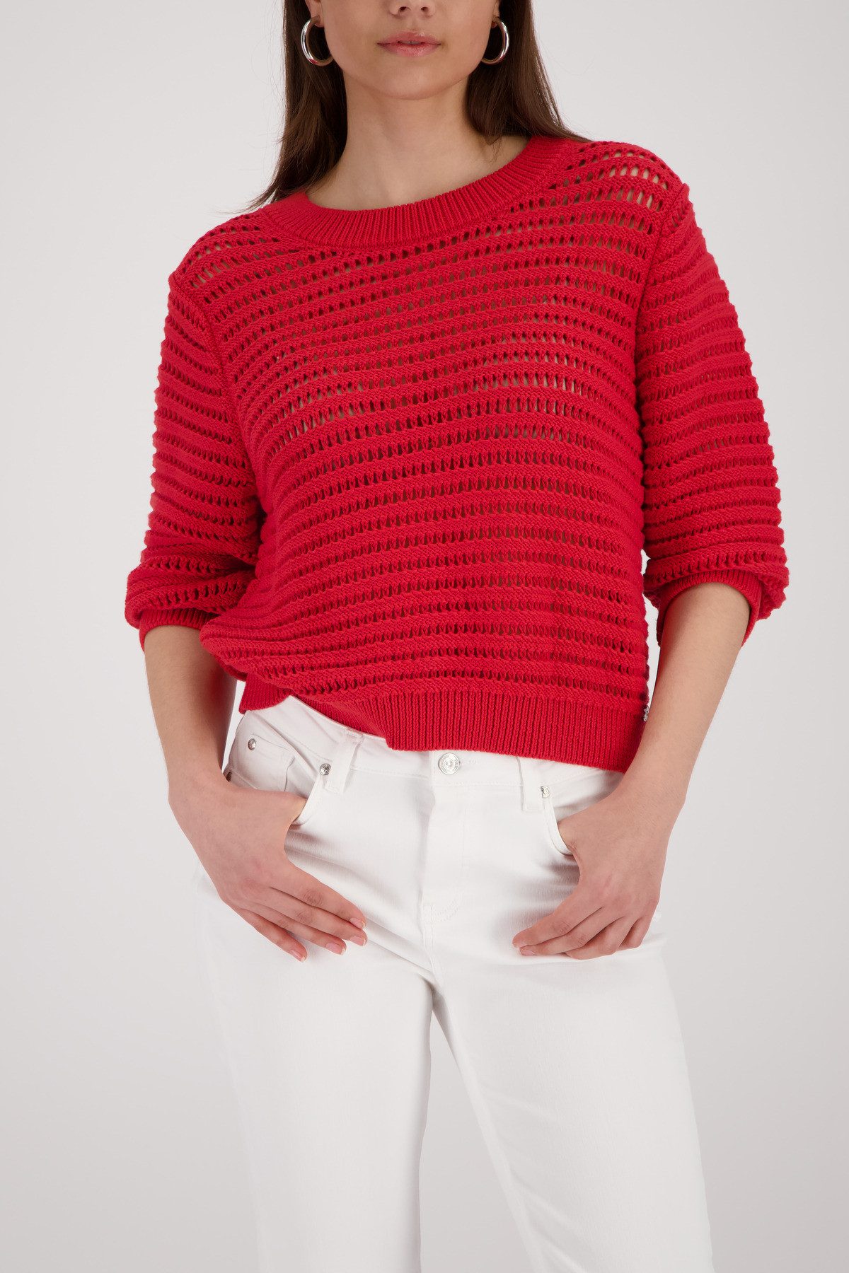 monari Ajourpullover Pullover Basic Ajour Regular fit mit Ajour-Strick