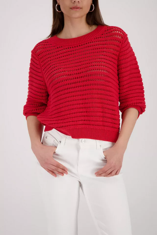 monari Ajourpullover Pullover Basic Ajour Regular fit mit Ajour-Strick