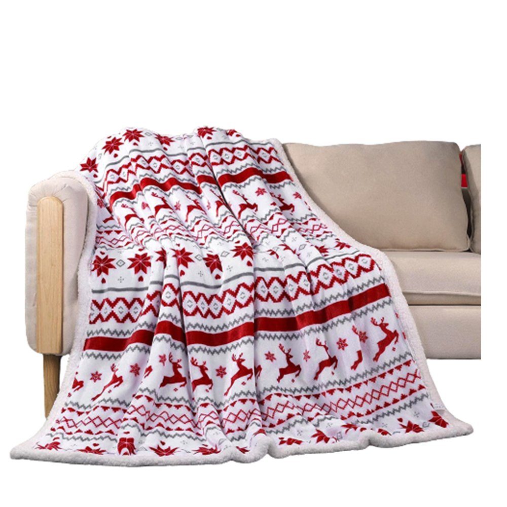 Wohndecke Weihnachts Doppelschicht Sofa Cover Decke, Invanter