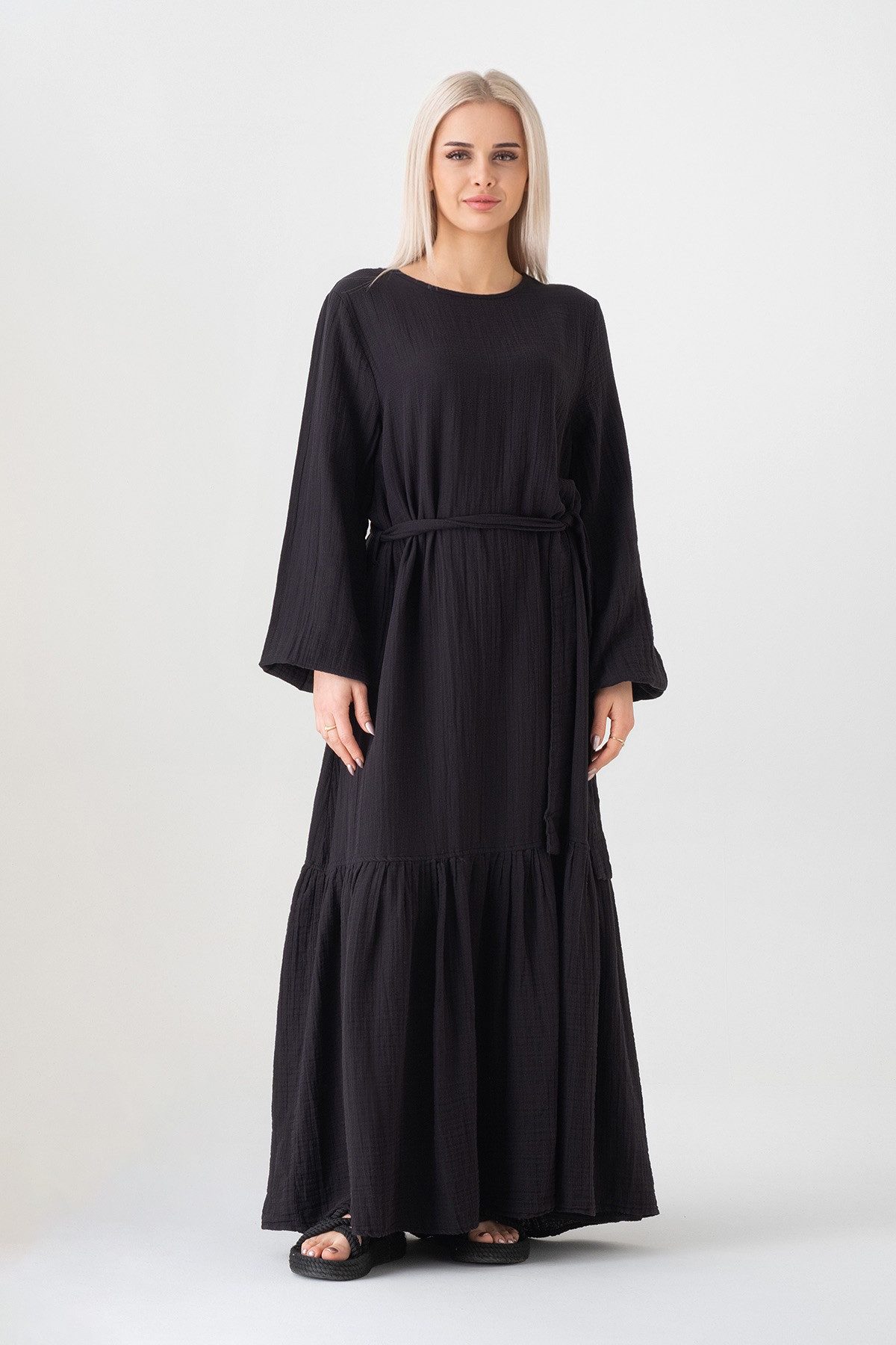 WENOR Sommerkleid Musselin-Kleid, 100 % Baumwolle, Volantsaum, günstig online kaufen