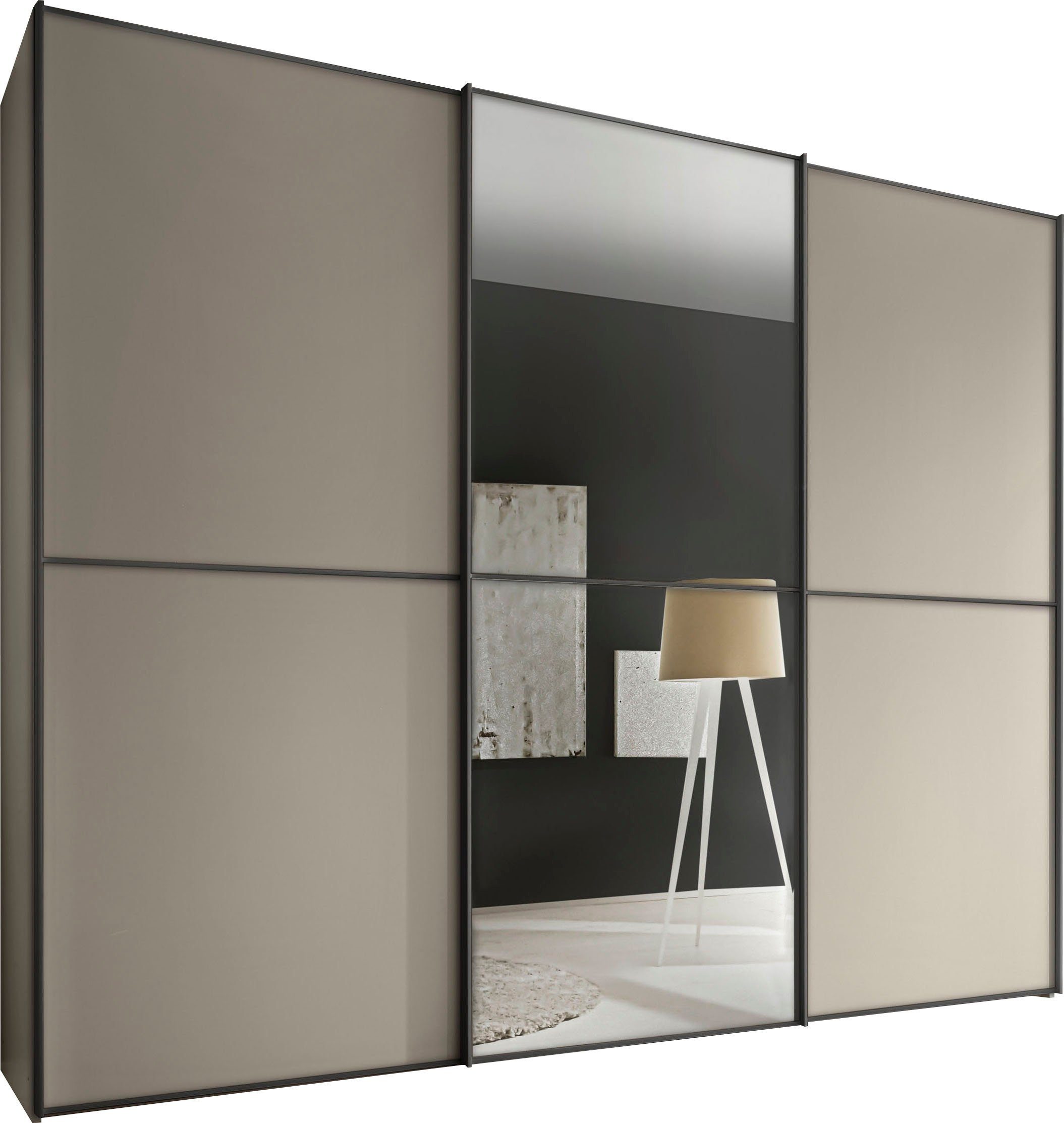 STAUD Schwebetürenschrank Sinfonie Plus, edles Design in hochwertiger Qualität, Made in Germany Mit Spiegeltüre und vier verschiedenen Ausstattungsvarianten