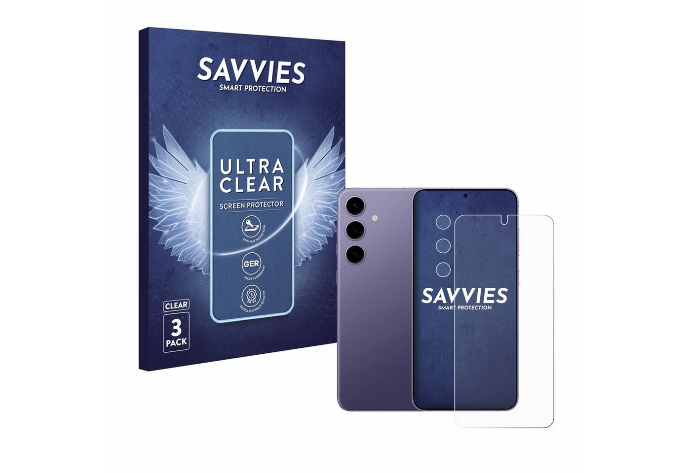 Savvies Displayschutzfolie Schutzfolie für Samsung Galaxy S24 (Display+Kamera), 6 Stück, Displayschutz Schutz Folie Klar Transparent