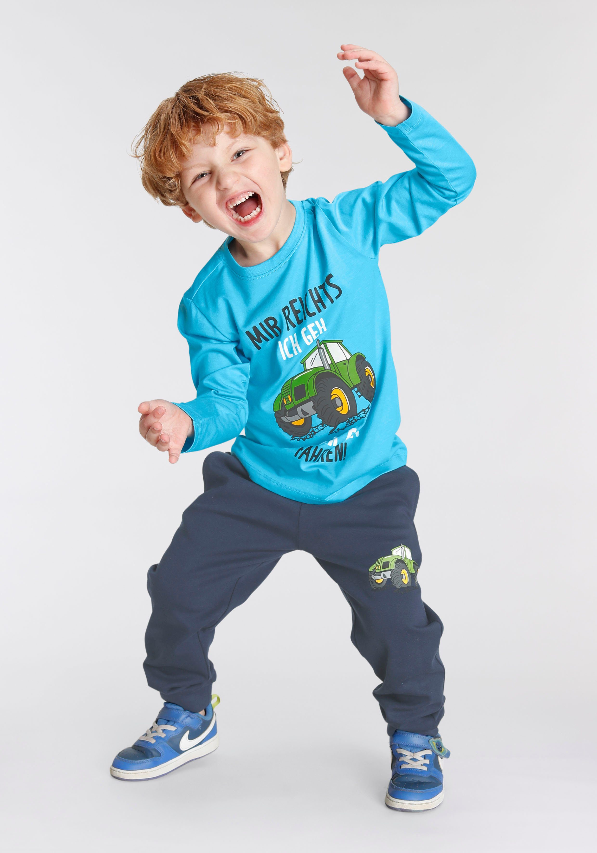 KIDSWORLD Shirt & Hose 2tlg. Set Langarmshirt + Hose (Set, 2-tlg., 2) MIR REICHTS, ICH GEH TRAKTOR FAHREN – Bild 5 von 5