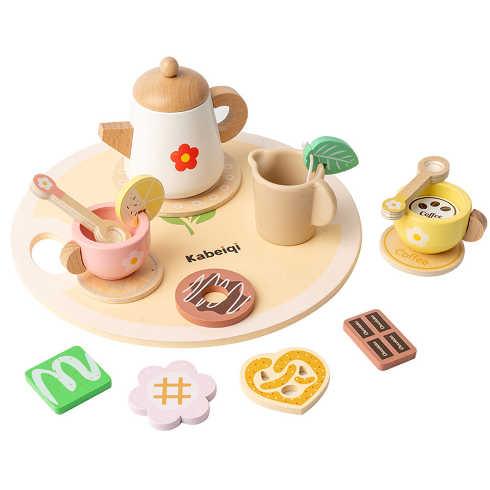 Esun Spielküche Tee Service Set Kinder Holz, Teeservice Kinderküche Spielkü günstig online kaufen
