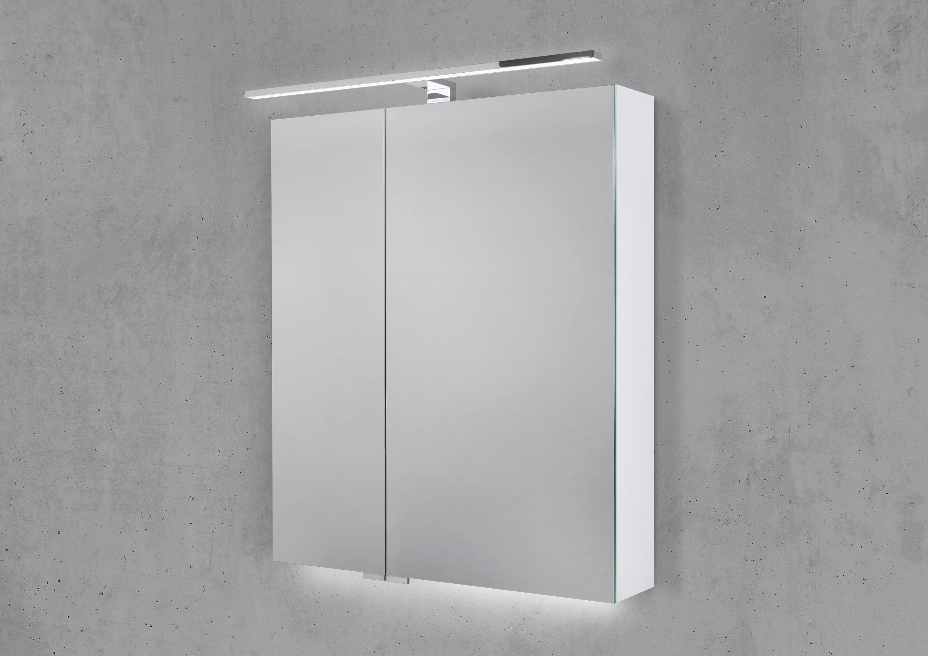 Intarbad Badezimmerspiegelschrank 60 cm mit MULTI Light LED Chrom Beleuchtung Waschtisch