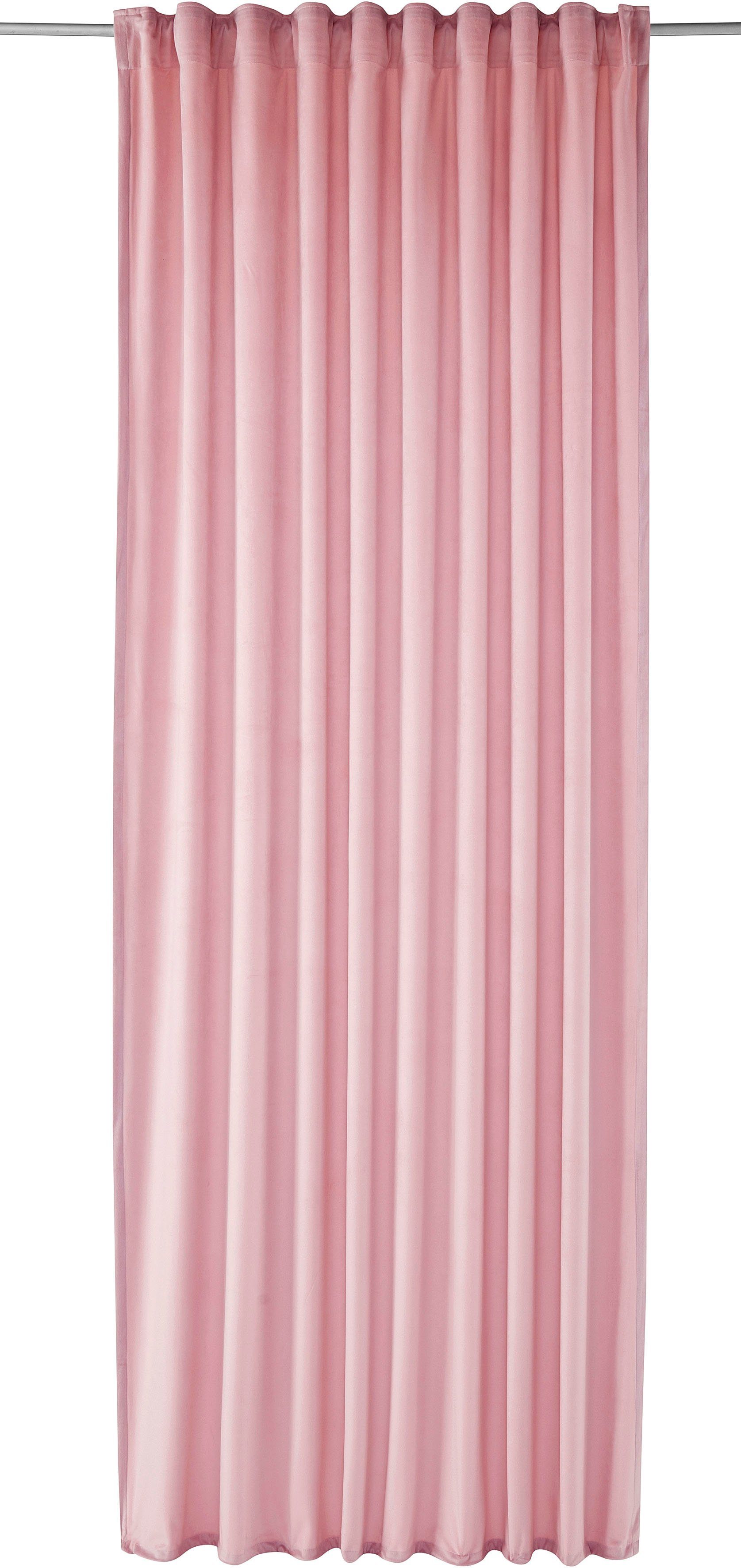 Vorhang Velvet uni, my home, Multifunktionsband (2 St), blickdicht, Samt rosé