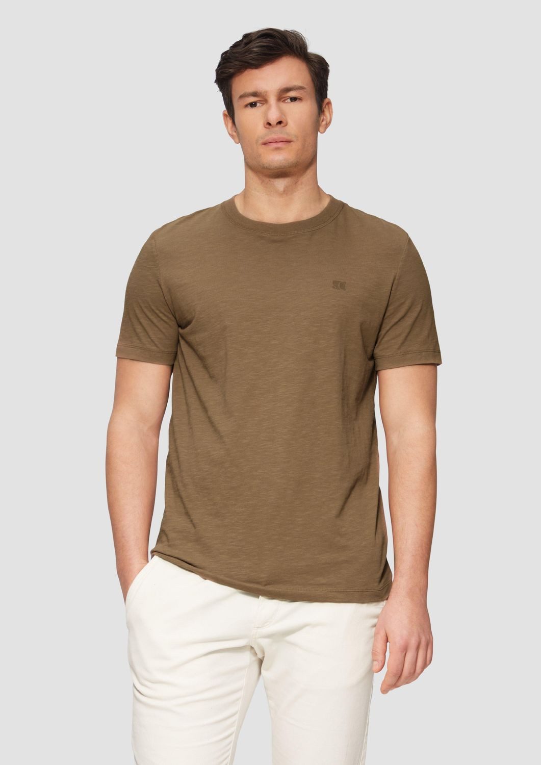 s.Oliver Kurzarmshirt Baumwoll-T-Shirt mit Logo-Print Artwork günstig online kaufen