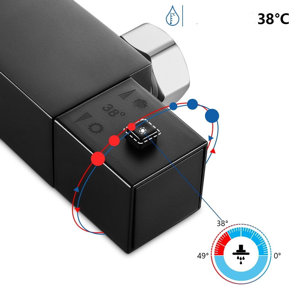 Thumbnail - Auralum Max Duschsystem Duschsystem mit Thermostat Mischbatterie Duschset, Höhe 127.5 cm, 2 Strahlart(en), Brausegarnitu...