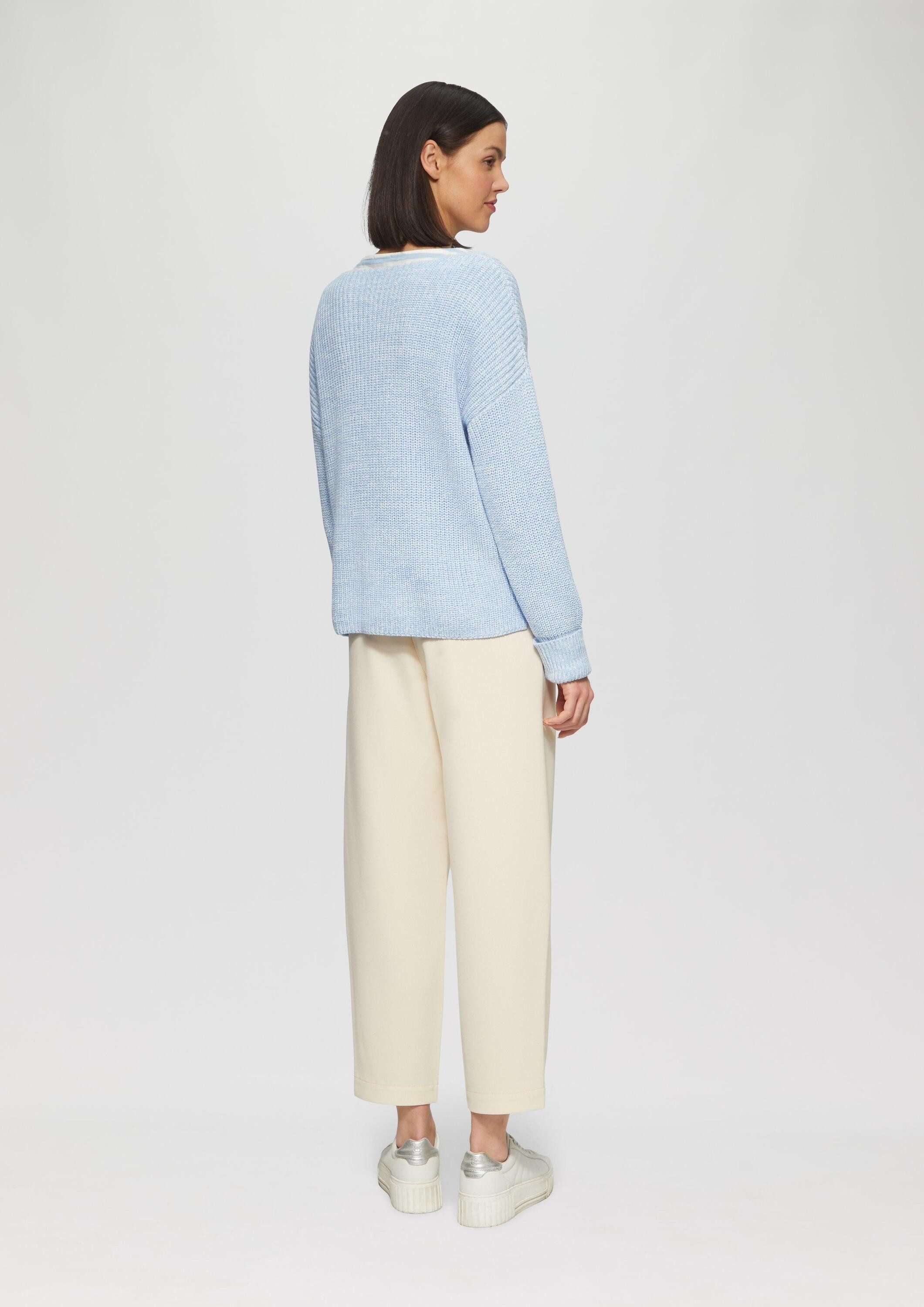 s.Oliver Longpullover Strickpullover Strickpullover im Relaxed Fit aus Baumwollmix