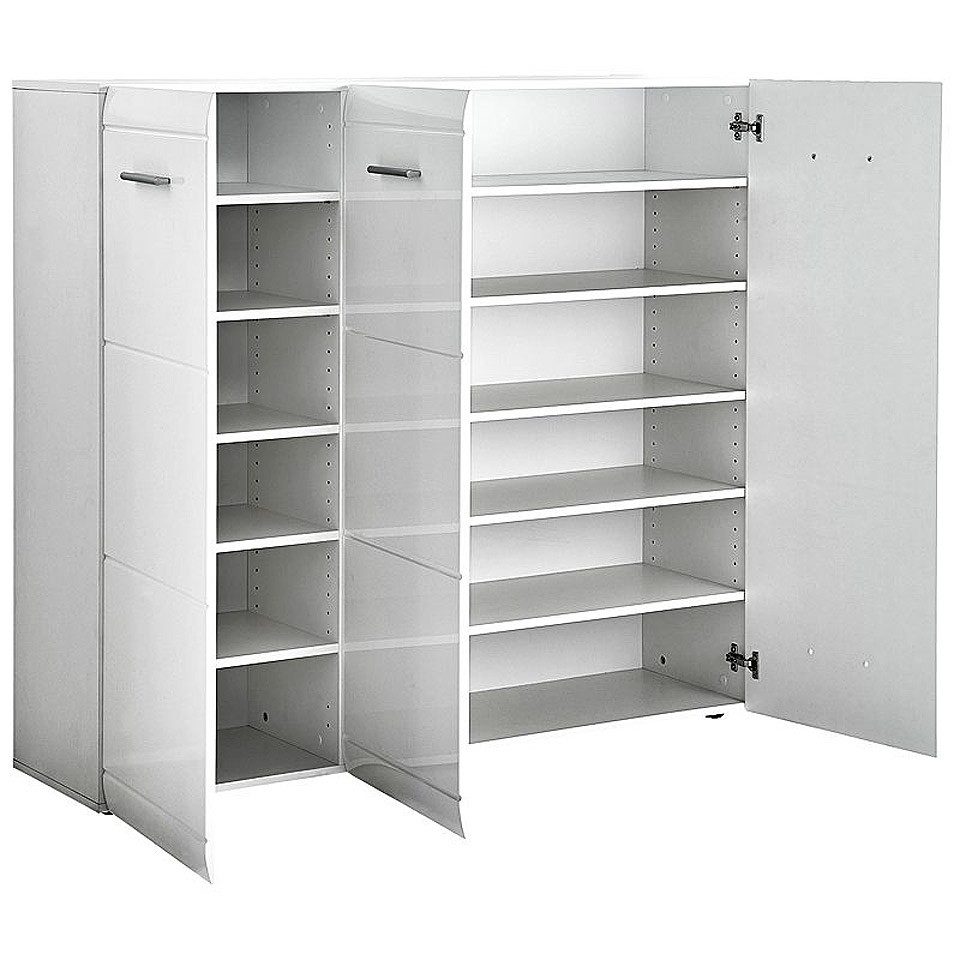 Lomadox Schuhschrank DANARO-01 Schuhkommode Schrank Flur, weiß Hochglanz, 3 günstig online kaufen