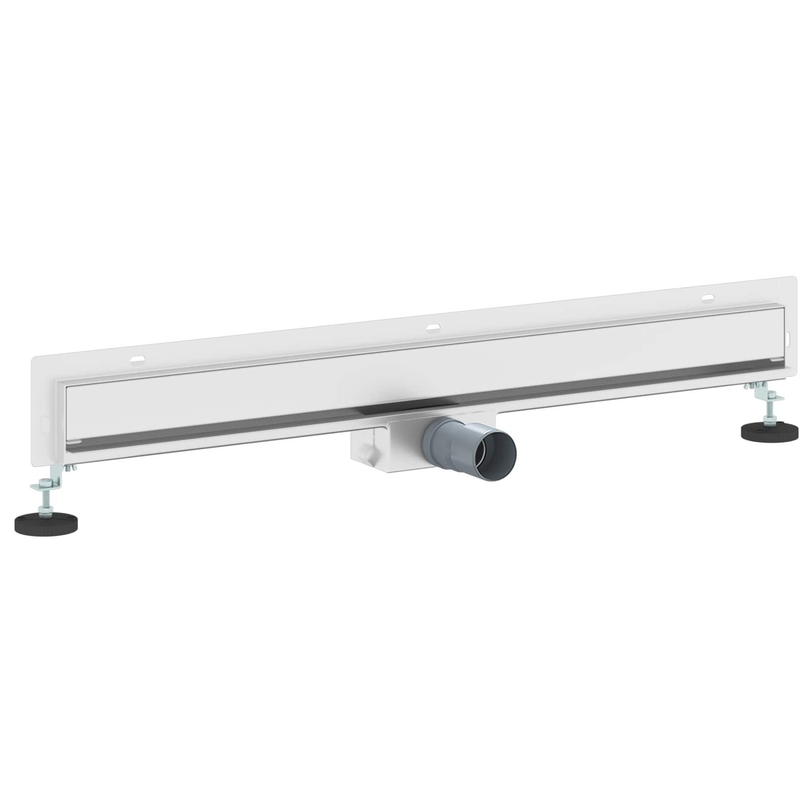vidaXL Duschablauf 80 cm Wandmontierter Duschablauf Silber 80 cm Edelstahl 304