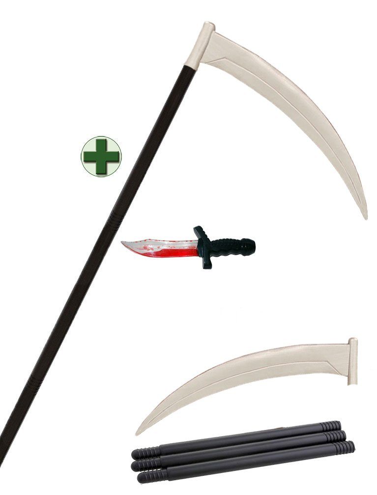 Karneval-Klamotten Kostüm Screaming Ghost Kinder Der Schrei Halloween Gewand, schauriges Kinderkostüm mit blutigem Messer und Sense Halloweenkostüm