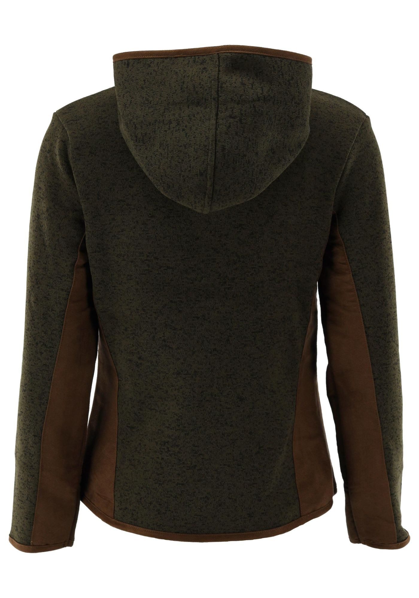 OS Trachten Strickfleecejacke Zumgu Outdoorjacke mit Kapuze mit Kontrastfut günstig online kaufen