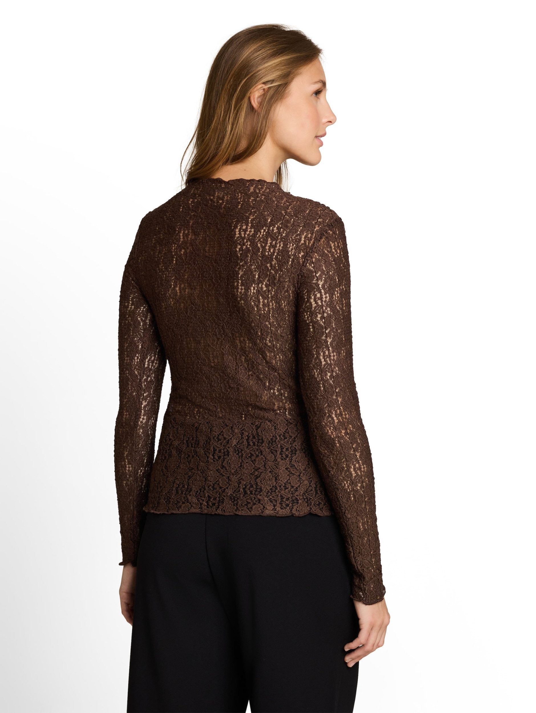 TOM TAILOR Langarmshirt lace longsleeve T-shirt 40514 cool dark brow – Bild 4 von 5