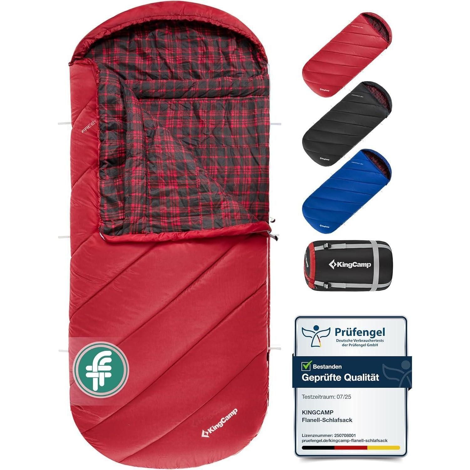 LuxusKollektion Deckenschlafsack Schlafsack XXL Baumwolle Deckenschlafsack 220x100cm Outdoor #Dick Rot