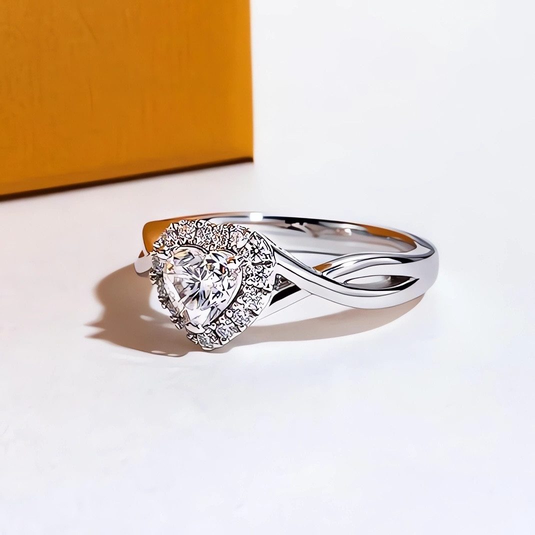 Halukakah Moissanite Verlobungsring 925 Sterlingsilber Paar-Ring 1 Karat Mit Zertifikat – Verstellbar