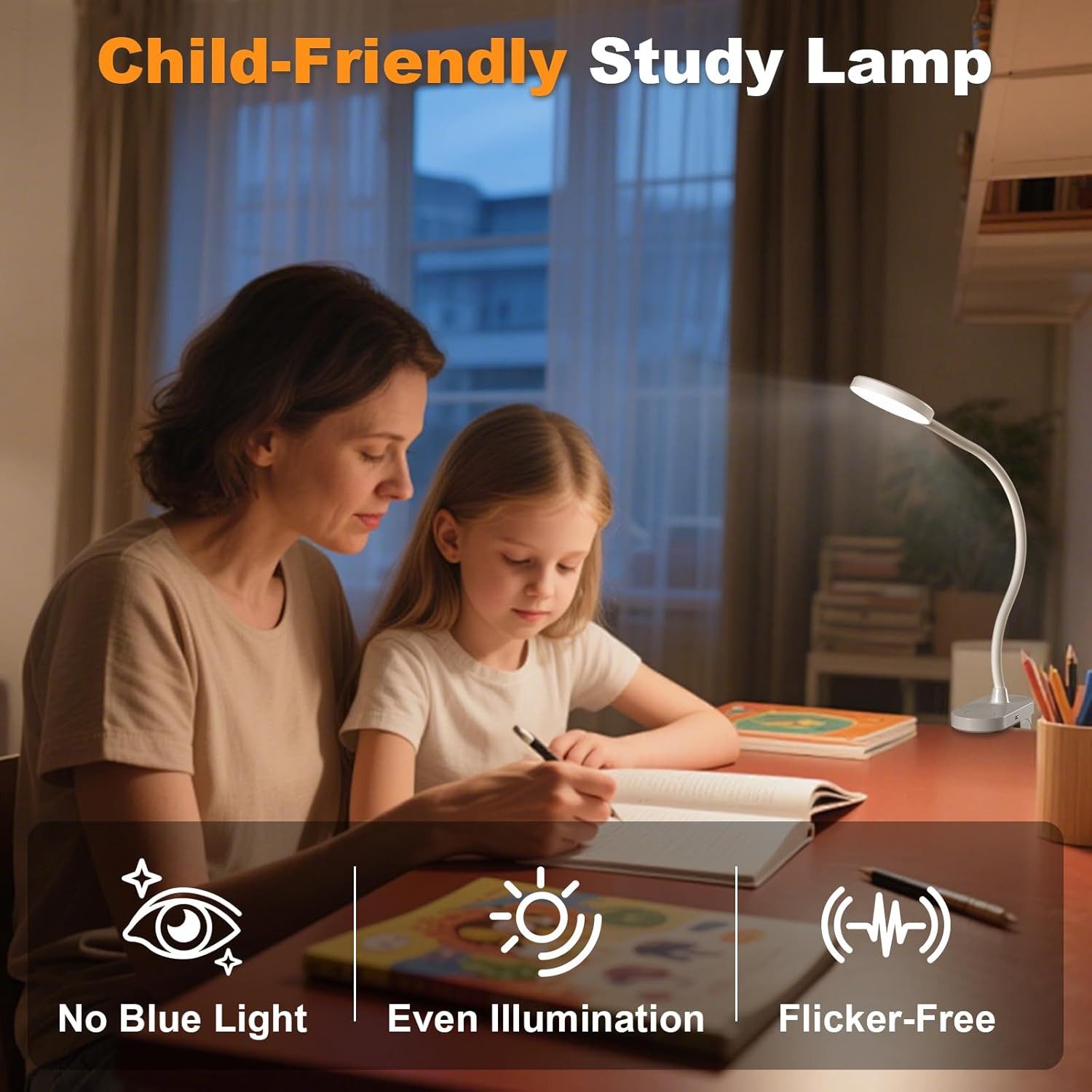 FELIXLEO LED Leselampe 61 LED Akku Leselampe Bett 2000mAh Klemmlampe 3 Modi USB-C – Bild 5 von 5