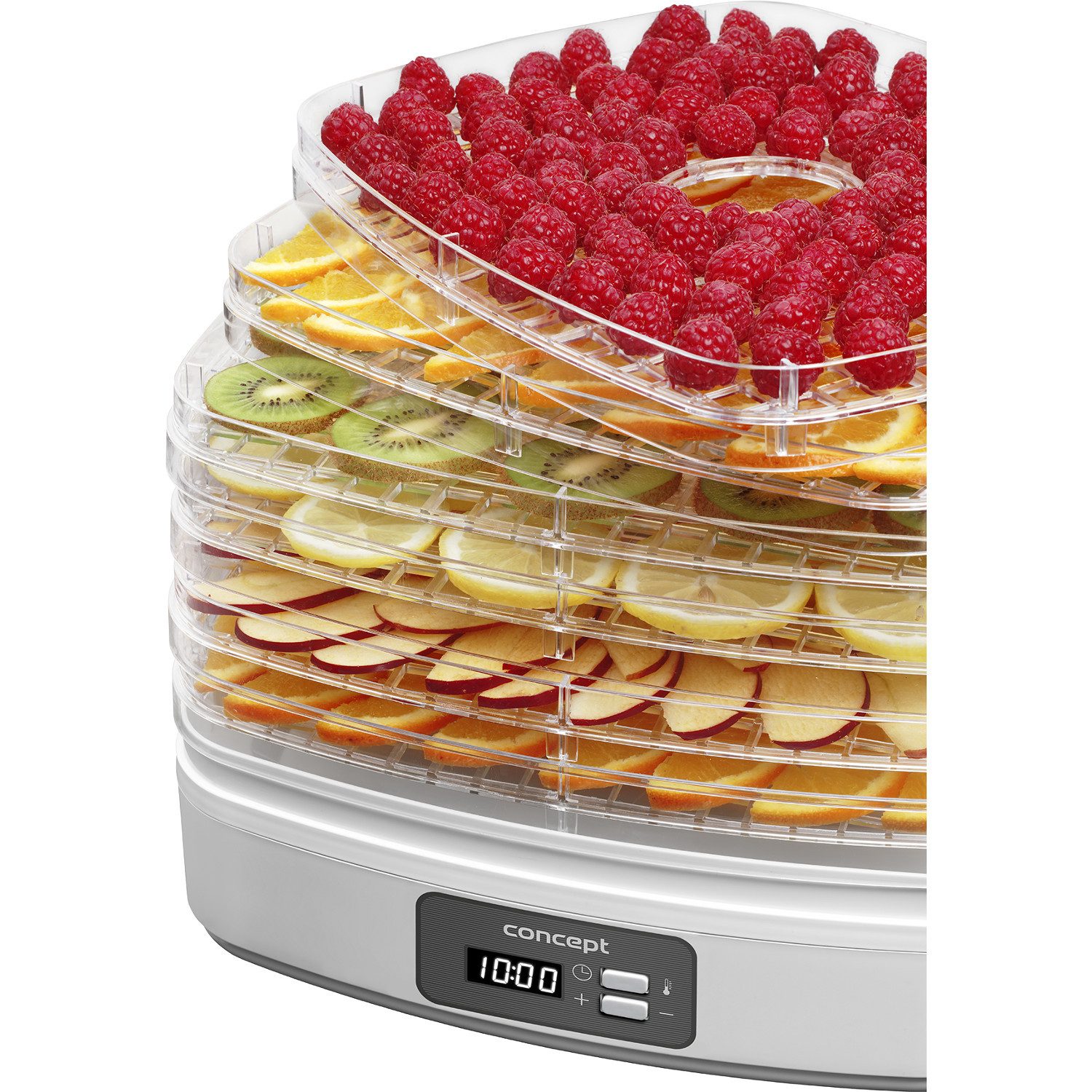 Concept Dörrautomat SO2080 Trockner für Pilze, Früchte und Kräuter 6 Siebe 260 W, 260W, Timer, Zwei Siebhöhen zur Auswahl